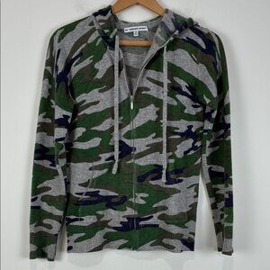 The Cashmere Project Women’s XS Camouflage Zip-Up Hooded Sweater 100% Cashmere